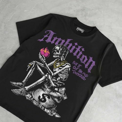 Image of DopeSkill Graphic Tee Streetwear Hip Hop Hypebeast Street Style Unisex T-Shirt Sneaker Colour Matching Shirts Horror Skeleton