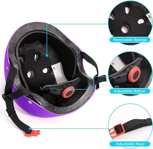 Image of Adjustable Helmet for Ages 3-16 Kids Toddler Boys Girls Youth,Protective Gear with Elbow Knee Wrist Pads for Multi-Sports Skateboarding Bike Riding Scooter Inline skatings Longboard Roller Skate