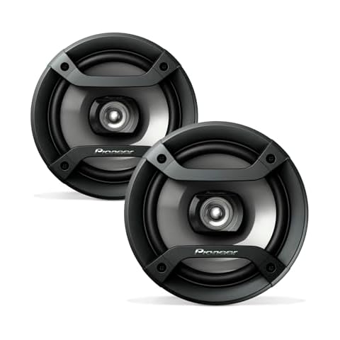 Pioneer TS-F1634R 2-Way Coaxial Car Audio Speakers Full Range 6.5" Round Speakers 200W Max Enhanced Bass Response Easy Installation Black Car Speakers Cover