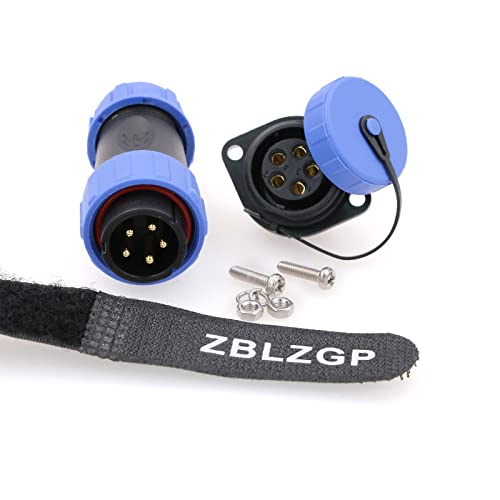 Conector circular SP21 5 pines plástico azul para cable miniatura 2