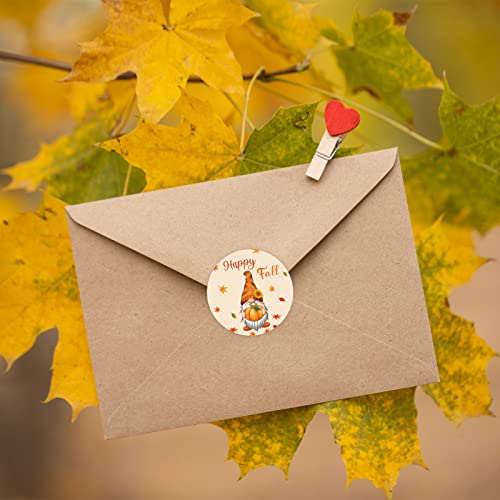 Heyfibro 500 Pcs Happy Fall Y'all Stickers, 1.5 Inch Thanksgiving Stickers Label For Packing, Party, Bags, Boxes（Gnomes） #TOP3