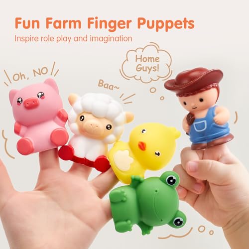 Image of hahaland Montessori Farm Train Set, Toddler Learning Toys for 2-3 Year Olds