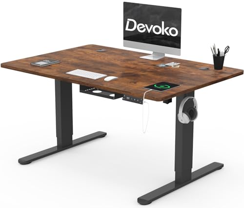 Devoko Escritorio Elevable Eléctrico 120 X 80 Cm De Carga Usb A, Escritorio Ajustable En Altura Con Tablero, 3 Función De Memoria Y Anticolisión, Regulable En Altura 72-118cm, Marrón Devoko Escritorio Elevable Eléctrico 120 X 80 Cm De Carga Usb A, Escritorio Ajustable En Altura Con Tablero, 3 Función De Memoria Y Anticolisión, Regulable En Altura 72-118cm, Marrón