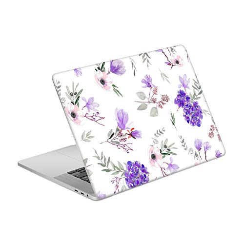 Skin vinyle MacBook Pro 16 anti-rayures motif fleur bleu A2141