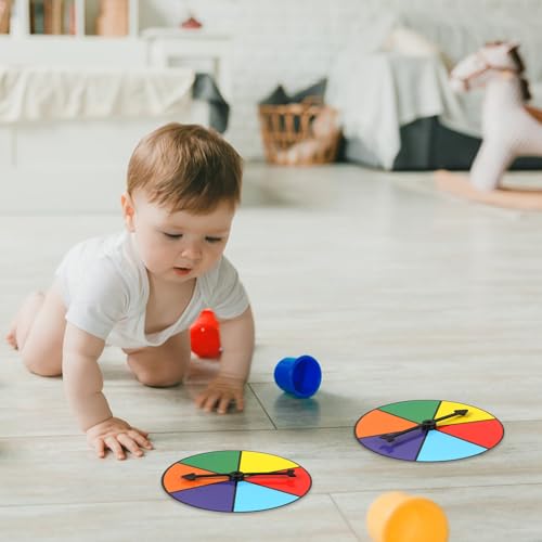 MIDELONG Rainbow Color Math Spinners, Probability Spinner Wheel, Plastic, Pack of 2