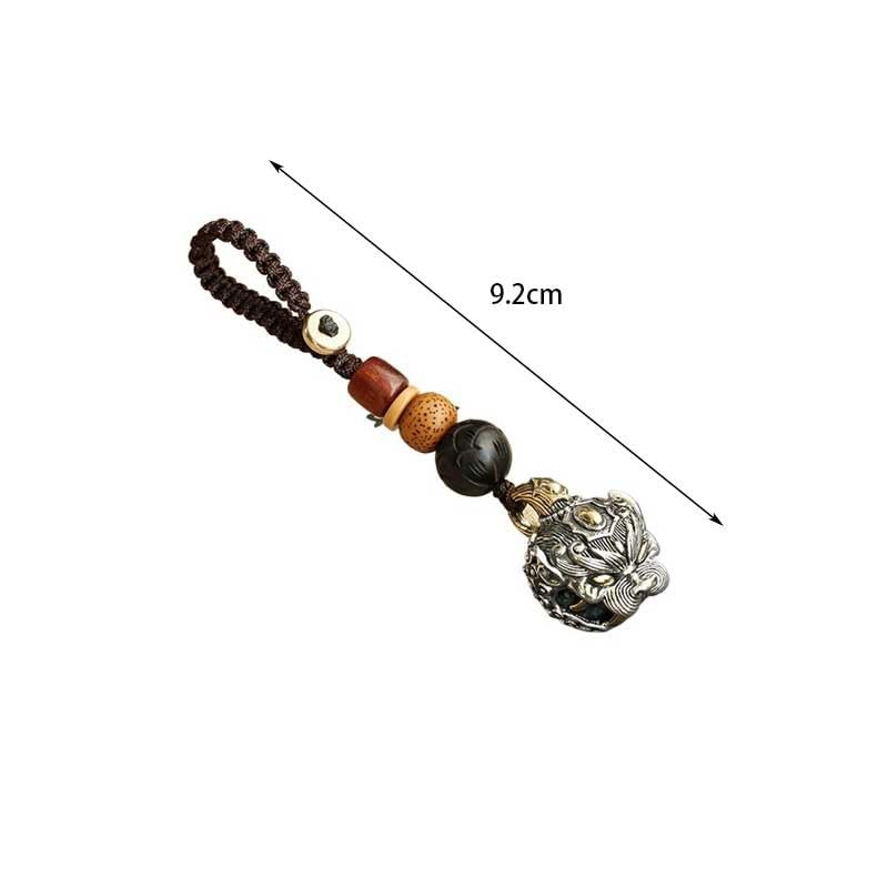 Llavero LLavero de plata de ley for coche for hombre y mujer, colgante hecho a mano con personalidad de la suerte, Pixiu, joyería, colgante for mochila Llaveros Para Llaves De Coche