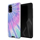 Glitbit Compatible with Samsung Galaxy S20 Plus Case Tie Dye Trippy Colorful Swirl Ombre Holography Trip Psy Psychedelic Vaporwave Heavy Shockproof Dual Layer Hard Shell +Silicone Protective Cover