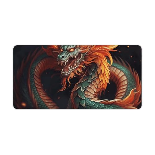 Tapis de souris de jeu dragon chinois imperméable anti-dérapant pour grand bureau