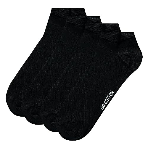 Lieblingsstrumpf24 8 Paar Bio Baumwolle Sneaker Socken Öko-Tex Standard 100 (39-42, Schwarz)
