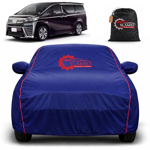 Image of Car Cover for Toyota Vellfire | 100% Waterproof Heavy-Duty 3-Layer Car Body Cover | All-Weather Rain, UV, Sun & Dust Protection | Custom Fit | Mirror & Antenna Pockets | Navy Blue