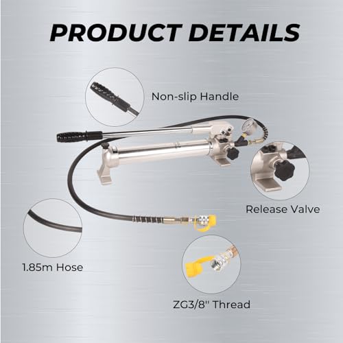 Image of 900cc Hydraulic Hand Pump 10000Psi Single Acting Manual Hydraulic Lifting Pump CP-700LB Hydraulic Lifting Pump with Pressure Guage