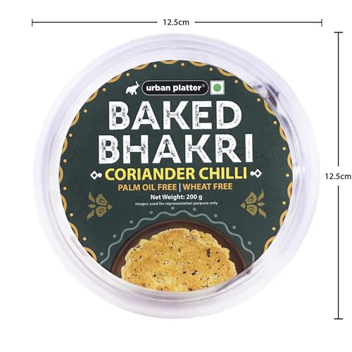 Image of urban platter Baked Coriander Chilli Bhakri, 200gm (Wheat Free, Traditional Gujarati Snack)