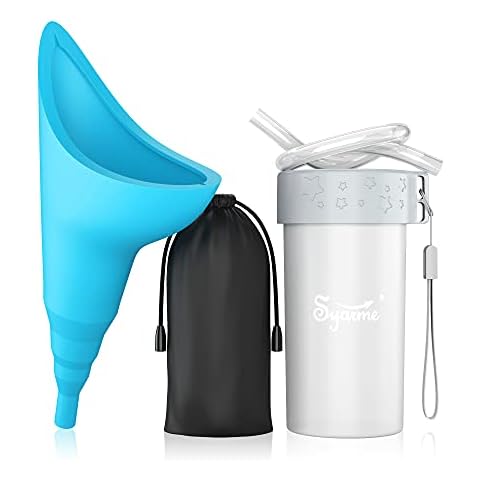 Female Urination Device,Portable Reusable Urinal Funnel with Extension Tube,Small Folding Storage,Suitable for Travel, Festivals, Camping,Traffic Jams,Etc,Includes Waterproof Bag,Waterproof Cup Cover