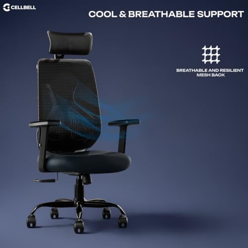 Image of CELLBELL C190 Berlin Office Chair, High Back Mesh Ergonomic Home Office Desk Chair (Black)