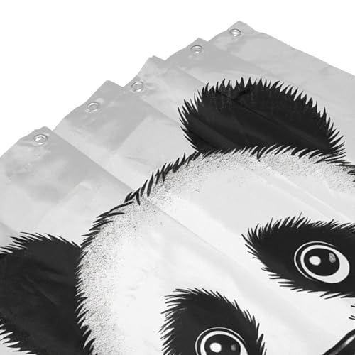 Rideau de douche panda avec 12 crochets rideau salle de bain - 4