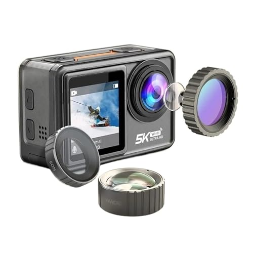 アクションカメラ 5K 4K 60FPS EIS 交換レンズ 48MP ズーム電子スタビライザーカメラ WiFi アクションカメラ Vlog 用