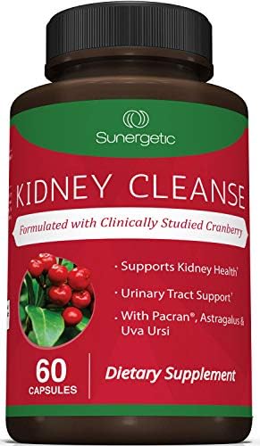 Premium Kidney Cleanse Supplement – Powerful Kidney Support Formula with Cranberry Extract Helps Support Healthy Kidneys & Urinary Tract Support– 60 Vegetarian Capsules