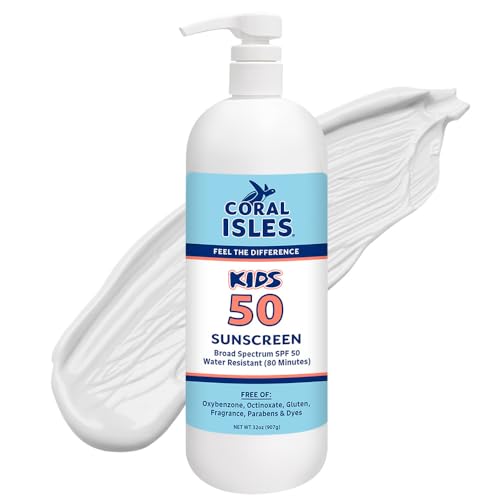 Rocky Mountain Sunscreen | SPF 50 Lotion for Kids Broad Spectrum UVA/UVB Protection | Hawaii 104 Act Compliant (Oxybenzone & Octinoxate Free) | Water Resistant 80 Min. |Quart With Pump (32 Fl Oz)