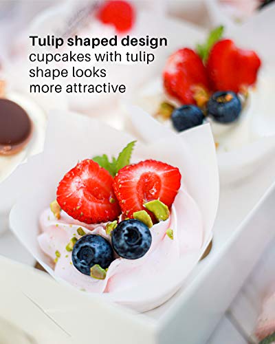 Muffin Liners, 250 Pcs Cupcake Liners, Grease-Proof Cupcake Wrappers of 3 Colors for Wedding and Birthday by DualFerv