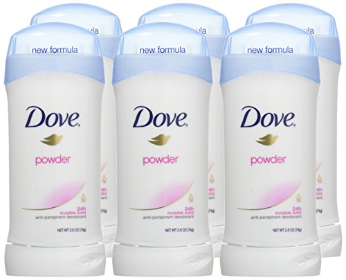 Dove Invisible Solid Powder Antiperspirant Deodorant, 2.6 Ounce, Pack of 6