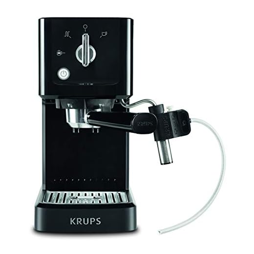 Krups Calvi Latte XP345810 cafetera espresso con accesorio para capucchino,15 bares de presión, sistema de regulación térmica, capacidad de 1 litro, selección manual mayor control del resultado final