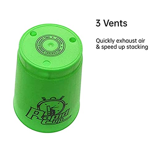 12 Pack Quick Stack Cups Set Plastic Sports Stacking Cups Speed Training Game For Travel Party Challenge Competition With Carry Bag (Green) #TOP4