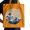 Fabulous Tote Bag Sac Shopping en Toile Orange - Hokusai Grandes Vagues Japon Asie Culture Mer - 10 L #2