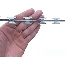 Razor Ribbon Barbed Wire, Razor Wire Fence,Barbed Concertina Wire, Galvanized Steel Razor Wire, Helical Wire Fence for Garden Yard, Commercial Residential Security FencingColor15m/49ft