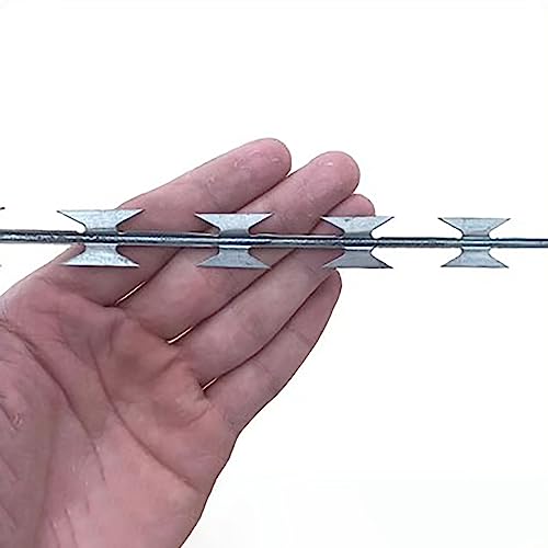 Alambre de púas, alambre de concertina de púas, alambre de púas de acero galvanizado, alambre helicoidal para jardín, cerca de seguridad residencial comercial (color: 15 m/49 pies, tamaño: línea rec