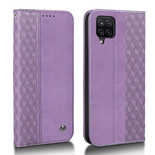 Succtopy Funda Galaxy A12/ M12 Carcasa PU Flip Cuero Ranura para Tarjeta Funda Samsung A12 Función de Soporte Tapa Protección Cover Samsung Galaxy A12, Viola Cover