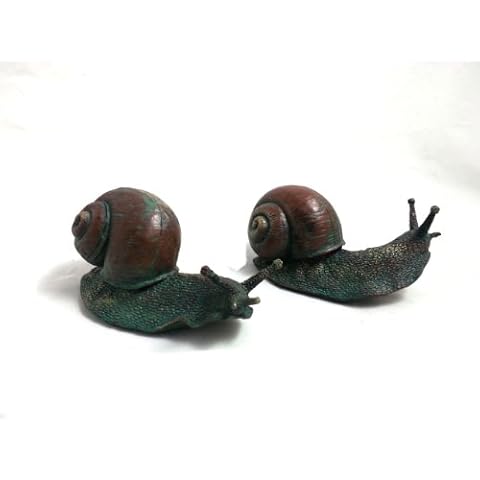 Two charming resin bronzed snails Cover