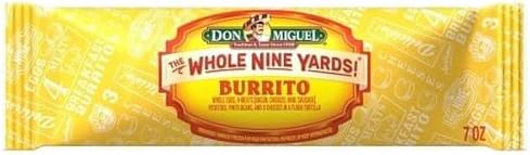Don Miguel Whole 9 Yard Breakfast Burrito, 7 Ounce -- 12 per case.