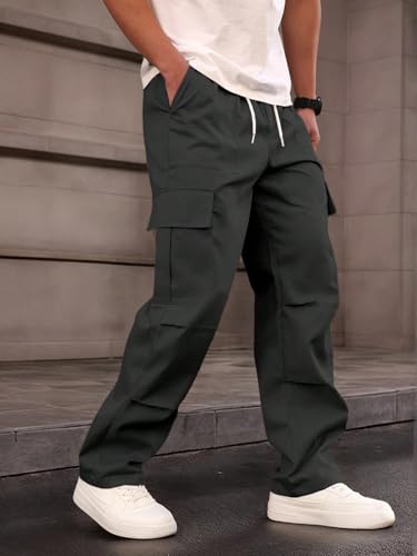 Image of JVX Men Cargo ||Cotton Cargo Pants || Casual Trousers | Comfortable Lower for Men | Breathable Pants with Multi Pockets & Drawstring Elastic Waistband (CARGO-05)
