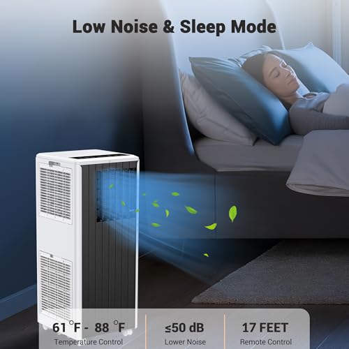 Image of 8000 BTU Portable Air Conditioner, 3-in-1 Portable AC for Rooms Up to 350 Sq.ft, Quiet Sleep Mode, Fast Cooling, Compact with Dehumidifier and Remote Control