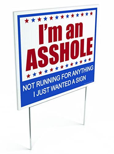 Honey Dew Gifts, I'm An Asshole Not Running For Anything I Just Wanted A Sign, 9 Inch By 8 Inch, Made In Usa, Mini Yard Signs, Lawn Signs With Stakes, Outdoor Décor Signs, Funny Yard Signs #TOP2