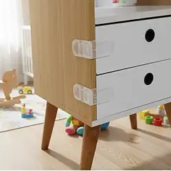 Kit 4 Travas de Gaveta Lateral Transparente com Adesivo 3M