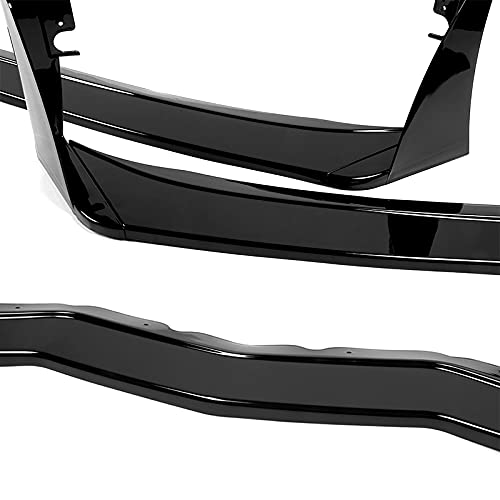 Hyperspeed Front Bumper Spoiler Lip Abs Fit For 2014 2015 2016 2017 2018 2019 Chevy Corvette C7, Car Mods Exterior Replacement Accessories, Air Chin Body Kit Splitter (Painted Black, Stage 3, 5Pcs) #TOP5