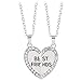 Produktbild nsblln Reizend Halskette 2pcs / Set Bester Freund für Immer Halskette Kit Strass BFF Halskette Herz-Form-Anhänger Freundschaft Puzzle Stitching Halskette Schmuck Geschenk für Freunde