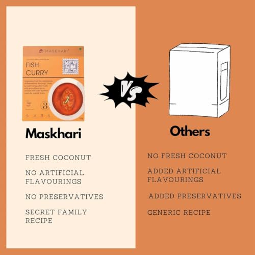 Image of Maskhari Ready to Eat Fish Curry Paste 150g Pack of 5 | Heat & Eat Maharashtrian Fish Curry | Ready to Cook Seafood Curry Base | Instant Indian Meal | Authentic Coastal Curry | No Preservatives Color