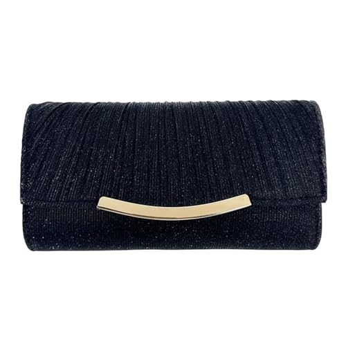 SANOVIO Bolsa clutch feminina para noite | Bolsa transversal para festa | Acessório de casamento, formatura e namoro, Preto - 1