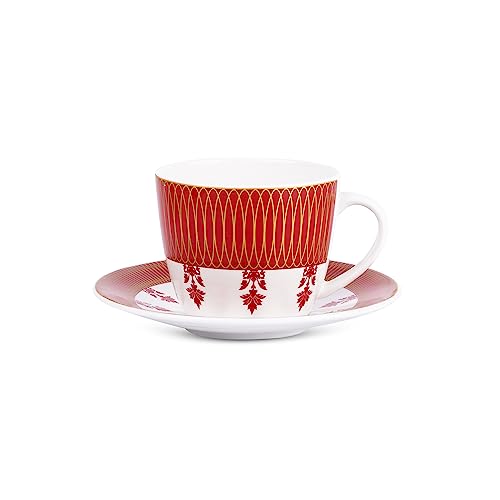 Image of Dandy Lines Royal Mumbai Red Coffee Mug Set - Pack of 12 - Perfect Coffee Mugs for Women /Men - Unique Design - Ideal for Home /Office - Premium Quality, Stylish Cups & Mugs Collection