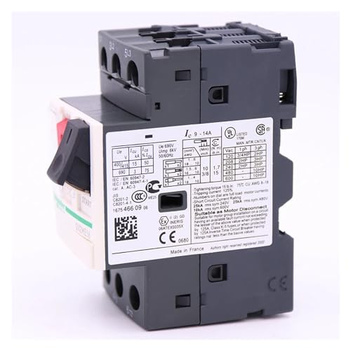 Disyuntor de motor GV2ME16 3P 9-14A con terminal de abrazadera de tornillo 3