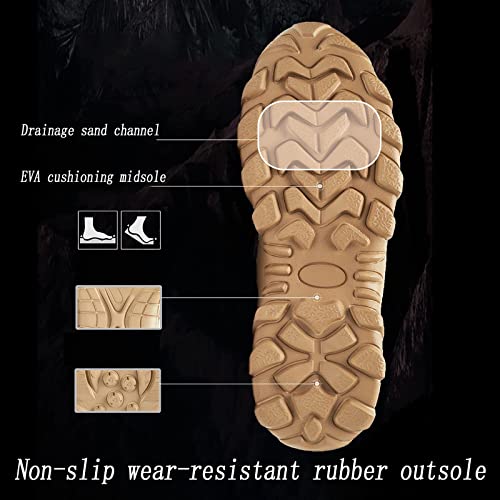 Men's High-top Desert Tactical Boots, Comfort Breathable Durable Rubber Sole Military Work and Hiking Shoes, for Outdoor Comfort Lace Up Zipper Men's Shoes4