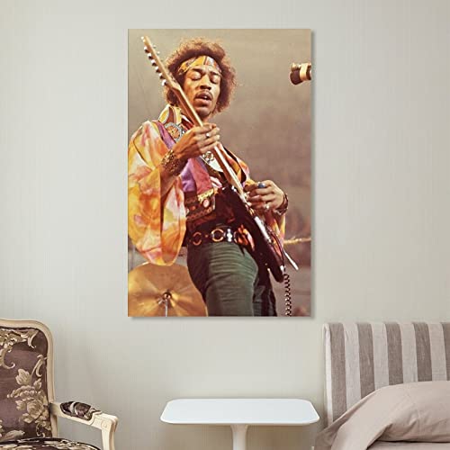 Flowerwine Jimi Singer Hendrix Poster Canvas Wall Art Room Decor Picture For Bedroom Office Bar And Dormitory 12X18Inch(30X45Cm) #TOP6
