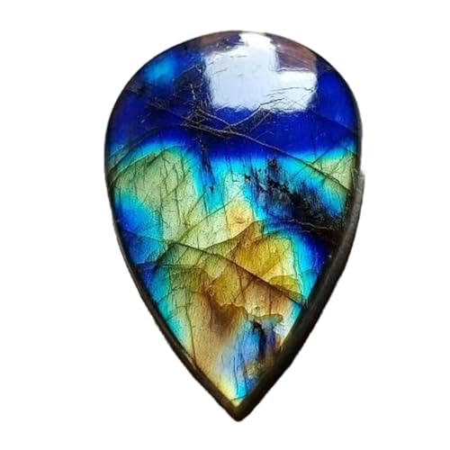 Cabochon en labradorite bleue véritable poire 41x27mm pour bijoux d'exception