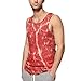 Raw Meat Pork Pattern Men's Tank Tops Summer Sleeveless T-Shirts Gym Workout Tee Casual Beach Tee