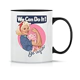 Moonai We Can Do It Go Vegan Tasse � Th� � Caf� En C�ramique Classique Blanc Noir Rose Magie 330ml