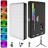 RGB Video Light Portable LED Camera Light Panel 360° Full Color LED Camera Light CRI95+ Dimmable 2500K-9000K, 3100mAh Rechargeable LED DSLR Lighting for Photography, Video Conference, YouTube, TikTok