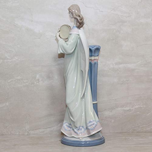 Lladro Figurine, 5950 Angel With Tambourine Candleholder #TOP2