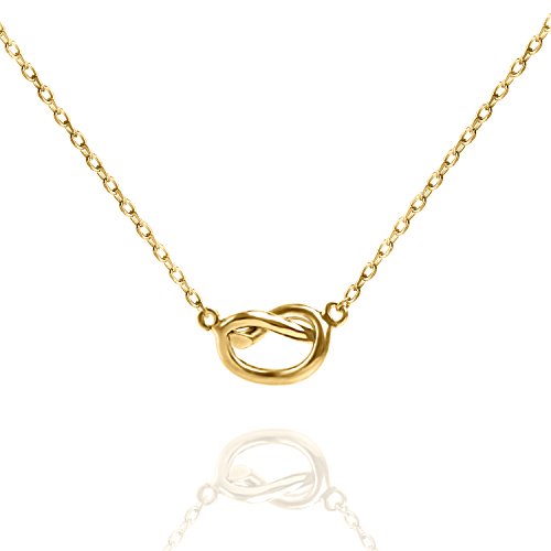 PAVOI 14K Yellow Gold Plated Infinity Necklace | Bridesmaids Gifts | Yellow Gold Necklaces for Women